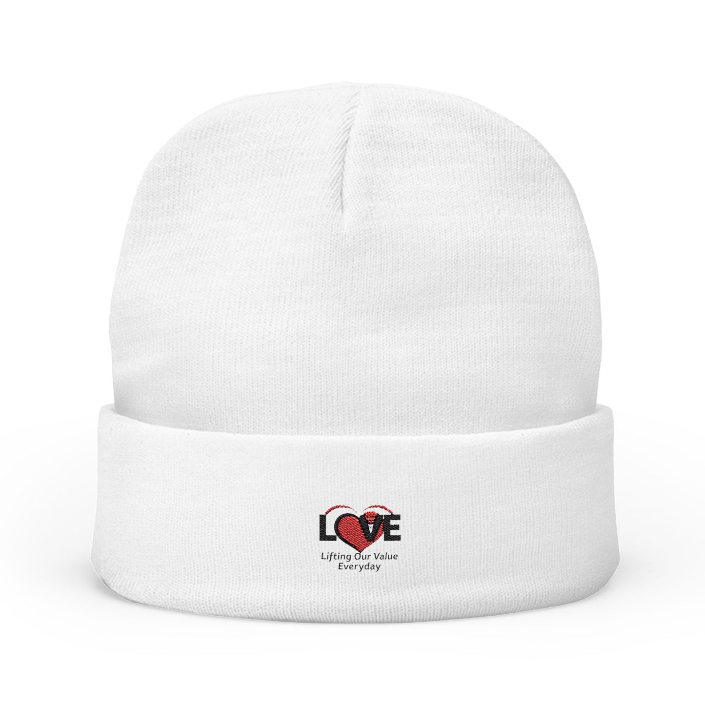 Knit Beanie (Embroidery) - Warm Beanie of Love