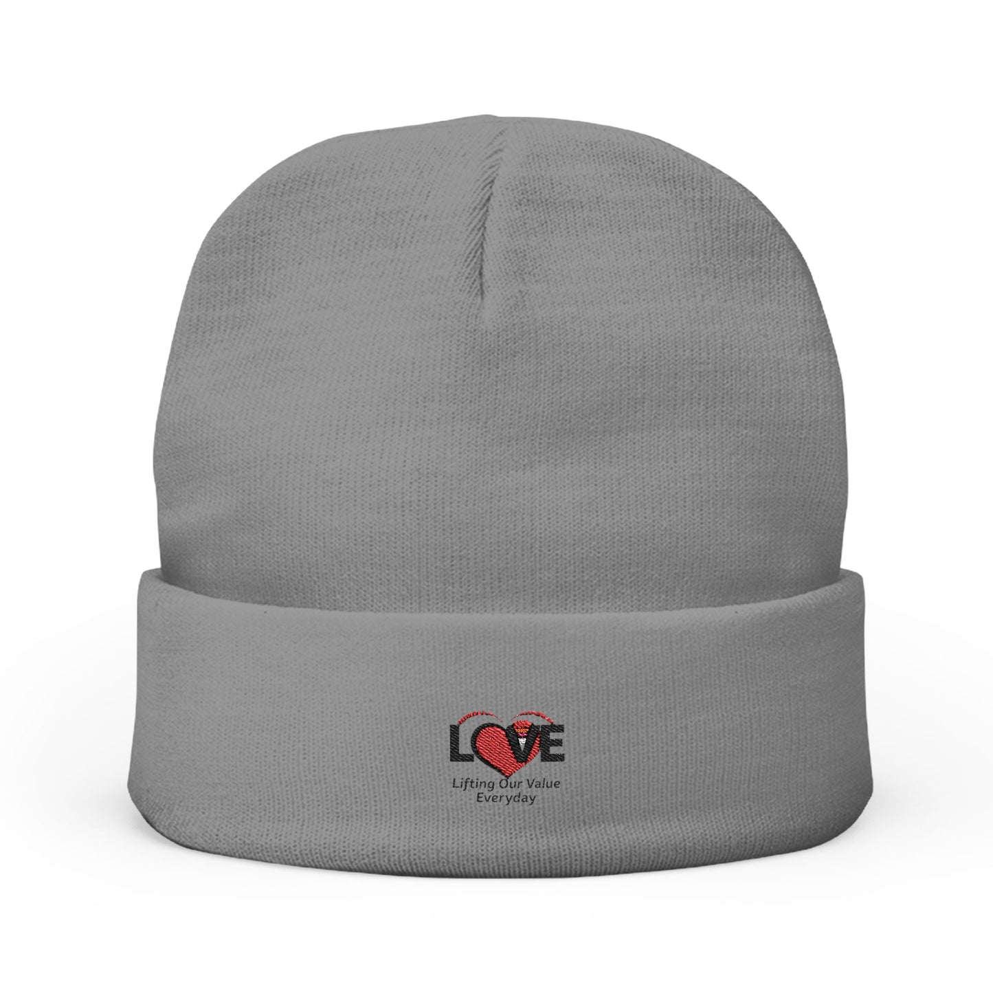 Knit Beanie (Embroidery) - Warm Beanie of Love